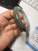 Load image into Gallery viewer, 54.5mm certified 100% natural icy watery oily dark green purple jadeite jade bangle BH87-9118
