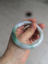 Load image into Gallery viewer, 56.4mm certificated Type A 100% Natural sunny green/white Jadeite Jade bangle Z131-2354
