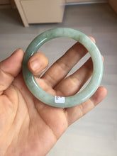 Load image into Gallery viewer, 56.3mm certified natural 100% natural Type A light green round cut jadeite jade bangle BP7-4989
