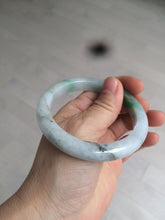 Load image into Gallery viewer, 56.4mm certificated Type A 100% Natural sunny green/white Jadeite Jade bangle Z131-2354
