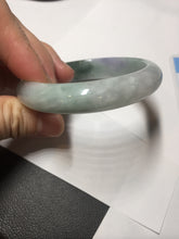 Load image into Gallery viewer, 54.5mm certified 100% natural icy watery oily dark green purple jadeite jade bangle BH87-9118
