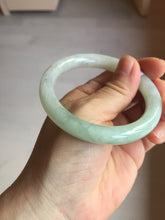 Load image into Gallery viewer, 53.7mm certified natural 100% natural Type A light green round cut jadeite jade bangle BP6-4993
