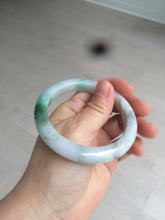 Load image into Gallery viewer, 56.4mm certificated Type A 100% Natural sunny green/white Jadeite Jade bangle Z131-2354
