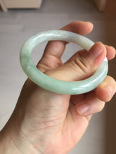 Load image into Gallery viewer, 53.7mm certified natural 100% natural Type A light green round cut jadeite jade bangle BP6-4993
