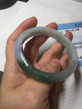 Load image into Gallery viewer, 54.5mm certified 100% natural icy watery oily dark green purple jadeite jade bangle BH87-9118
