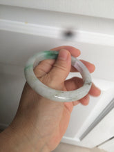 Load image into Gallery viewer, 56.4mm certificated Type A 100% Natural sunny green/white Jadeite Jade bangle Z131-2354
