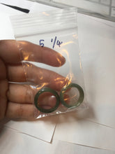 Load image into Gallery viewer, 100% natural type A ice watery oily dark green/gray/black(冰油青) jadeite jade band ring PC77
