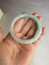 Load image into Gallery viewer, 53.7mm certified natural 100% natural Type A light green round cut jadeite jade bangle BP6-4993
