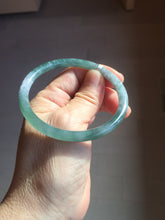 Load image into Gallery viewer, 59.5mm Certified Type A 100% Natural dark green/blue/gray with Guatemala slim round cut Jadeite bangle BG202-8832
