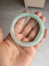 Load image into Gallery viewer, 53.7mm certified natural 100% natural Type A light green round cut jadeite jade bangle BP6-4993
