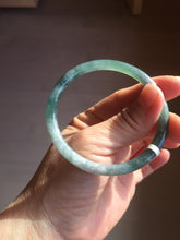Load image into Gallery viewer, 59.5mm Certified Type A 100% Natural dark green/blue/gray with Guatemala slim round cut Jadeite bangle BG202-8832
