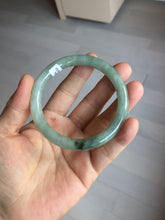 Load image into Gallery viewer, 54.5mm Certified type A 100% Natural  light green gray round cut Jadeite bangle PD42-9594
