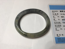 Load image into Gallery viewer, 49mm certified Type A 100% Natural icy watery yellow black(WuJi) oval Jadeite Jade bangle BM113-2674
