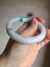 Load image into Gallery viewer, 56.4mm certificated Type A 100% Natural sunny green/white Jadeite Jade bangle Z130-2353
