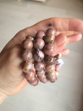 Load image into Gallery viewer, 10-10.3mm 100% natural pink/black rose stone (Rhodonite) bracelet SY41
