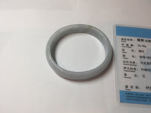 Load image into Gallery viewer, 52.5mm Certified Type A 100% Natural light green white purple Jadeite bangle AU1-3836
