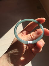 Load image into Gallery viewer, 58.8mm Certified Type A 100% Natural light green/blue/gray Guatemala slim round cut Jadeite bangle BP214-3802
