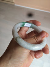 Load image into Gallery viewer, 56.4mm certificated Type A 100% Natural sunny green/white Jadeite Jade bangle Z130-2353
