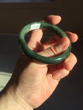 Load image into Gallery viewer, 54.9mm certified natural Type A oily dark green/black jadeite jade bangle AR120-0414
