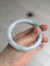 Load image into Gallery viewer, 56.4mm certificated Type A 100% Natural sunny green/white Jadeite Jade bangle Z130-2353
