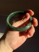 Load image into Gallery viewer, 54.9mm certified natural Type A oily dark green/black jadeite jade bangle AR120-0414
