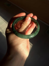 Load image into Gallery viewer, 54.9mm certified natural Type A oily dark green/black jadeite jade bangle AR120-0414
