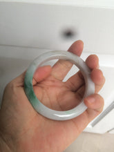 Load image into Gallery viewer, 56.4mm certificated Type A 100% Natural sunny green/white Jadeite Jade bangle Z130-2353
