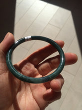 Load image into Gallery viewer, 58.8mm Certified Type A 100% Natural light green/blue/gray Guatemala slim round cut Jadeite bangle BP212-1033
