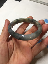 Load image into Gallery viewer, 49mm certified Type A 100% Natural icy watery yellow black(WuJi) oval Jadeite Jade bangle BM113-2674
