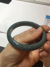 Load image into Gallery viewer, 61mm Certified Type A 100% Natural deep sea dark green/blue/gray/black Guatemala Jadeite bangle PB113-6424
