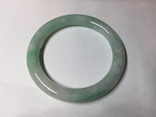 Load image into Gallery viewer, 56.5mm 100% natural type A white/sunny green round cut jadeite jade bangle BL108
