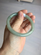 Load image into Gallery viewer, 57mm Certified type A 100% Natural  light green gray round cut Jadeite bangle PD39-9585
