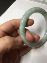 Load image into Gallery viewer, 56.5mm 100% natural type A white/sunny green round cut jadeite jade bangle BL108
