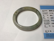 Load image into Gallery viewer, 49mm certified Type A 100% Natural icy watery yellow black(WuJi) oval Jadeite Jade bangle BM114-2667
