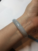 Load image into Gallery viewer, 53.5mm Certified Type A 100% Natural light green white oval Jadeite bangle AU2-3837
