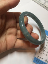 Load image into Gallery viewer, 57.5mm Certified Type A 100% Natural deep sea dark green/purple/blue/gray/black Guatemala Jadeite bangle PB114-6421
