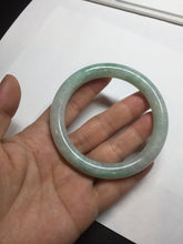 Load image into Gallery viewer, 56.5mm 100% natural type A white/sunny green round cut jadeite jade bangle BL109
