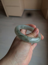 Load image into Gallery viewer, 53.5mm certified 100% natural Type A icy watery green/gray jadeite jade bangle AF86-0223
