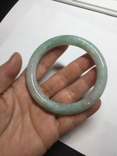 Load image into Gallery viewer, 56.5mm 100% natural type A white/sunny green round cut jadeite jade bangle BL109
