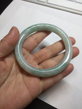 Load image into Gallery viewer, 56.5mm 100% natural type A white/sunny green round cut jadeite jade bangle BL109
