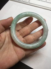 Load image into Gallery viewer, 56.5mm 100% natural type A white/sunny green round cut jadeite jade bangle BL109
