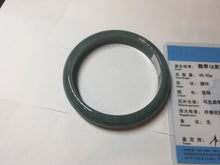 Load image into Gallery viewer, 60.9mm Certified Type A 100% Natural deep sea dark green/blue/gray/black Guatemala Jadeite bangle PB115-6428
