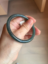 Load image into Gallery viewer, 54mm Certified Type A 100% Natural dark green/blue/gray with Guatemala slim round cut Jadeite bangle BG199-8829
