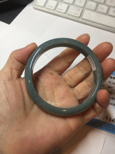 Load image into Gallery viewer, 60.9mm Certified Type A 100% Natural deep sea dark green/blue/gray/black Guatemala Jadeite bangle PB115-6428
