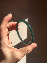 Load image into Gallery viewer, 59.8mm Certified Type A 100% Natural light green/blue/gray Guatemala slim round cut Jadeite bangle BP208-1019

