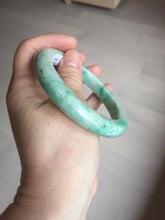 Load image into Gallery viewer, 60.5mm certified type A 100% Natural sunny green/white Jadeite Jade bangle B115-8218
