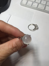 Load image into Gallery viewer, 100% Natural icy white clear ShuiMo Jade(水沫玉,foam of the water, quartzite) ring XY106
