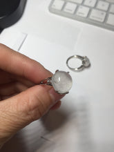 Load image into Gallery viewer, 100% Natural icy white clear ShuiMo Jade(水沫玉,foam of the water, quartzite) ring XY106
