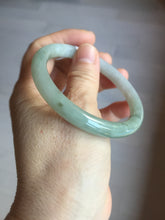 Load image into Gallery viewer, 54.5mm Certified type A 100% Natural  light green gray round cut Jadeite bangle PD37-9602
