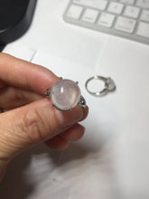 Load image into Gallery viewer, 100% Natural icy white clear ShuiMo Jade(水沫玉,foam of the water, quartzite) ring XY106
